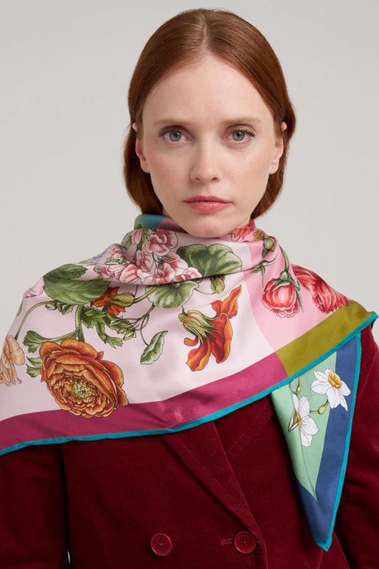 The Seasons 35" Silk Square Scarf