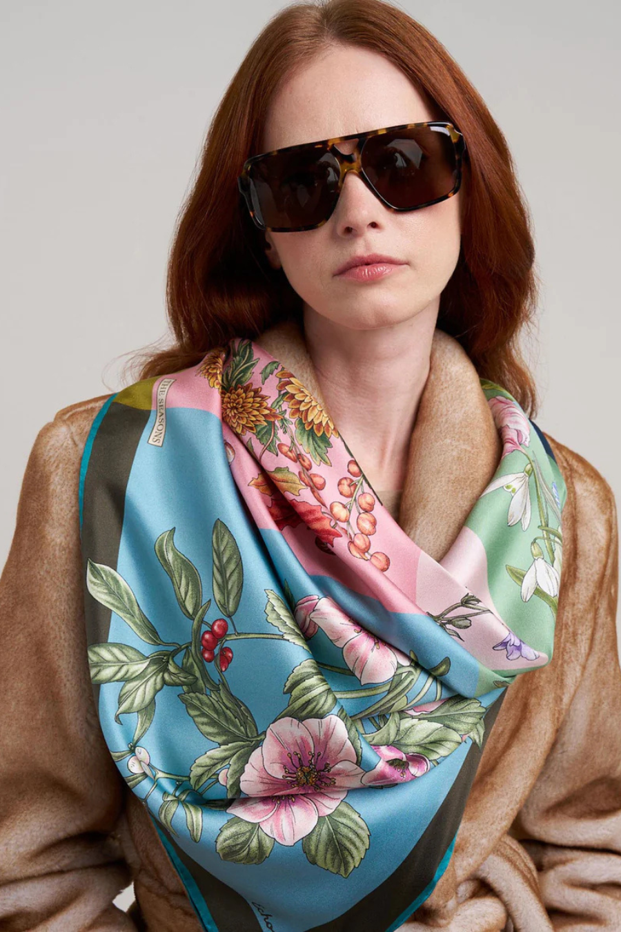 The Seasons 35" Silk Square Scarf