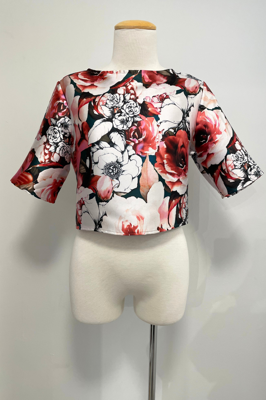 Sigi Top in Rosa Print Taffeta