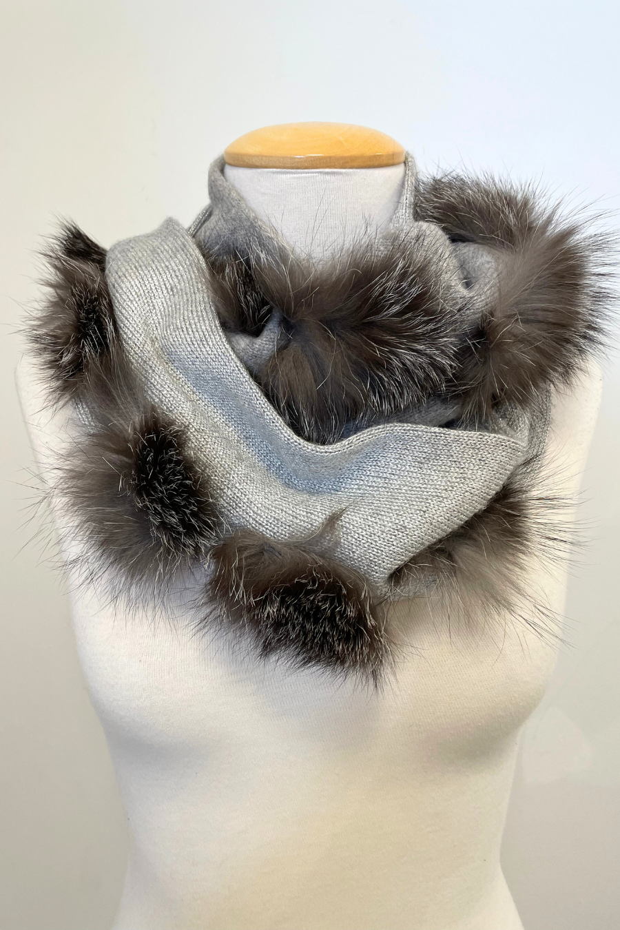 Silver/Grey Hat and Infinity Scarf Set