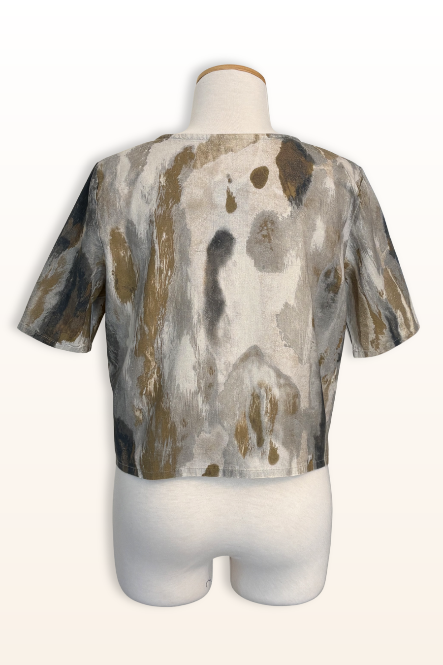 Simon Shirt in Pioggia Print Linen/Viscose