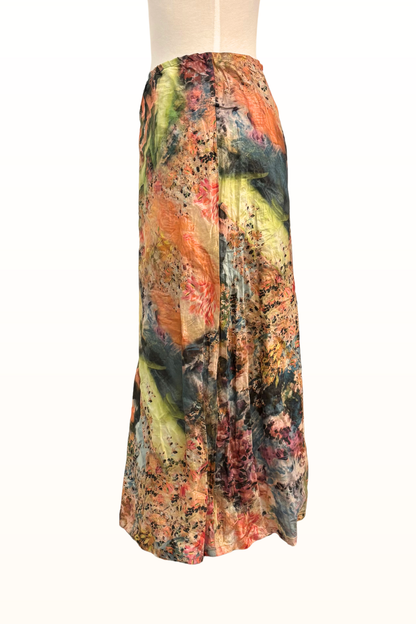 Bias Skirt in Giverny "Monet" Print Polyester-Size Medium ONLY