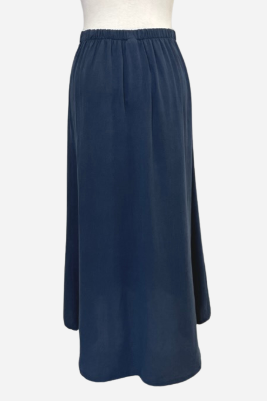 Cinzia High-Low Hem Skirt in Indaco Viscose