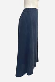 Cinzia High-Low Hem Skirt in Indaco Viscose