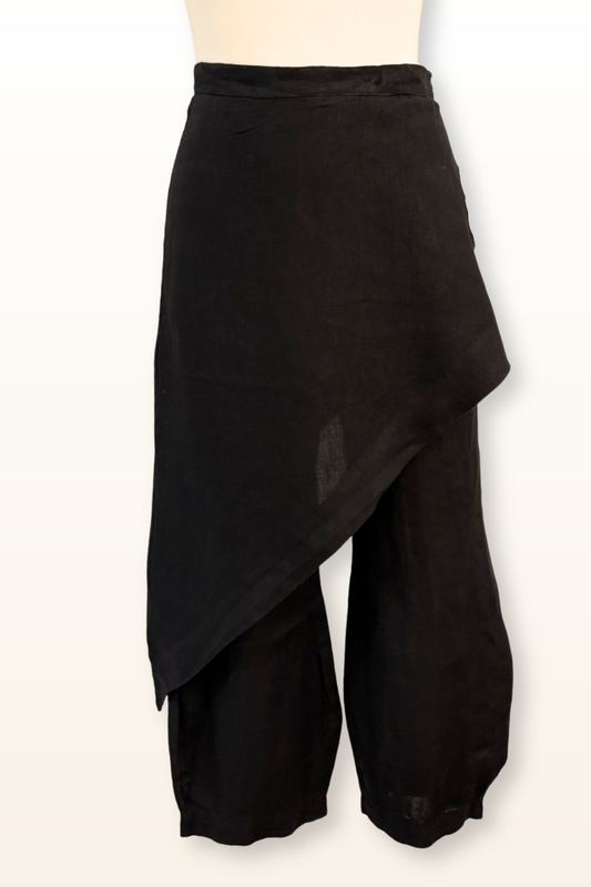 Sofia Pant in Black Light Linen