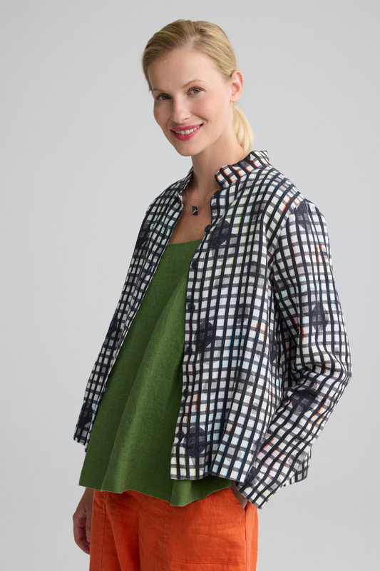 Trace Linen Print Jacket