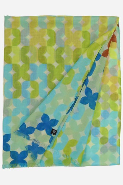 Tiled Floral Oblong Scarf