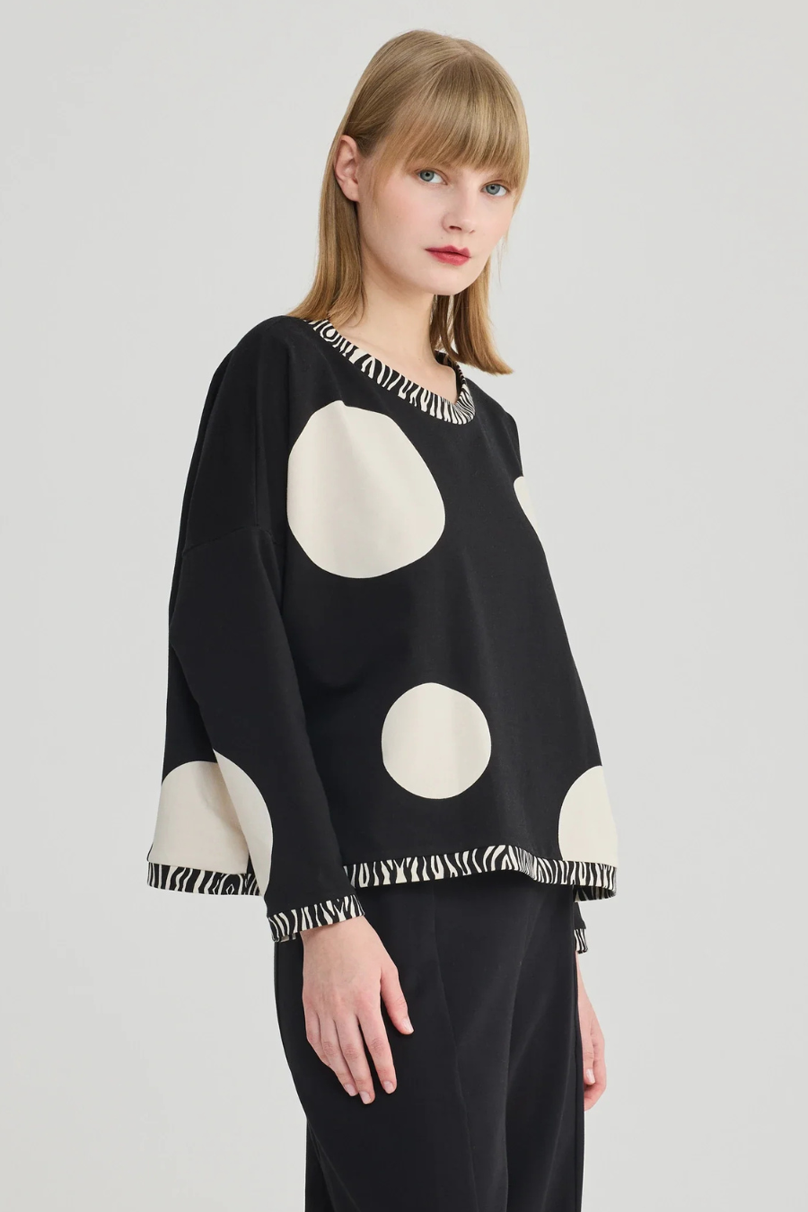 Cotton Knit Dot Top