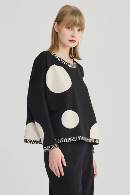 Cotton Knit Dot Top