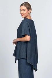 Denim Handkerchief Hem Top-COMING SOON