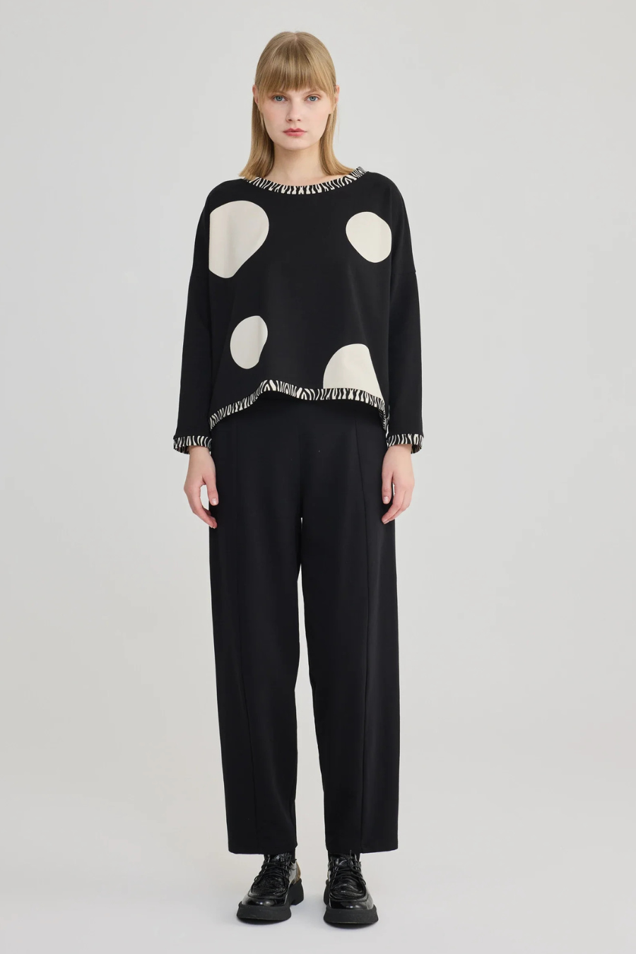 Cotton Knit Dot Top