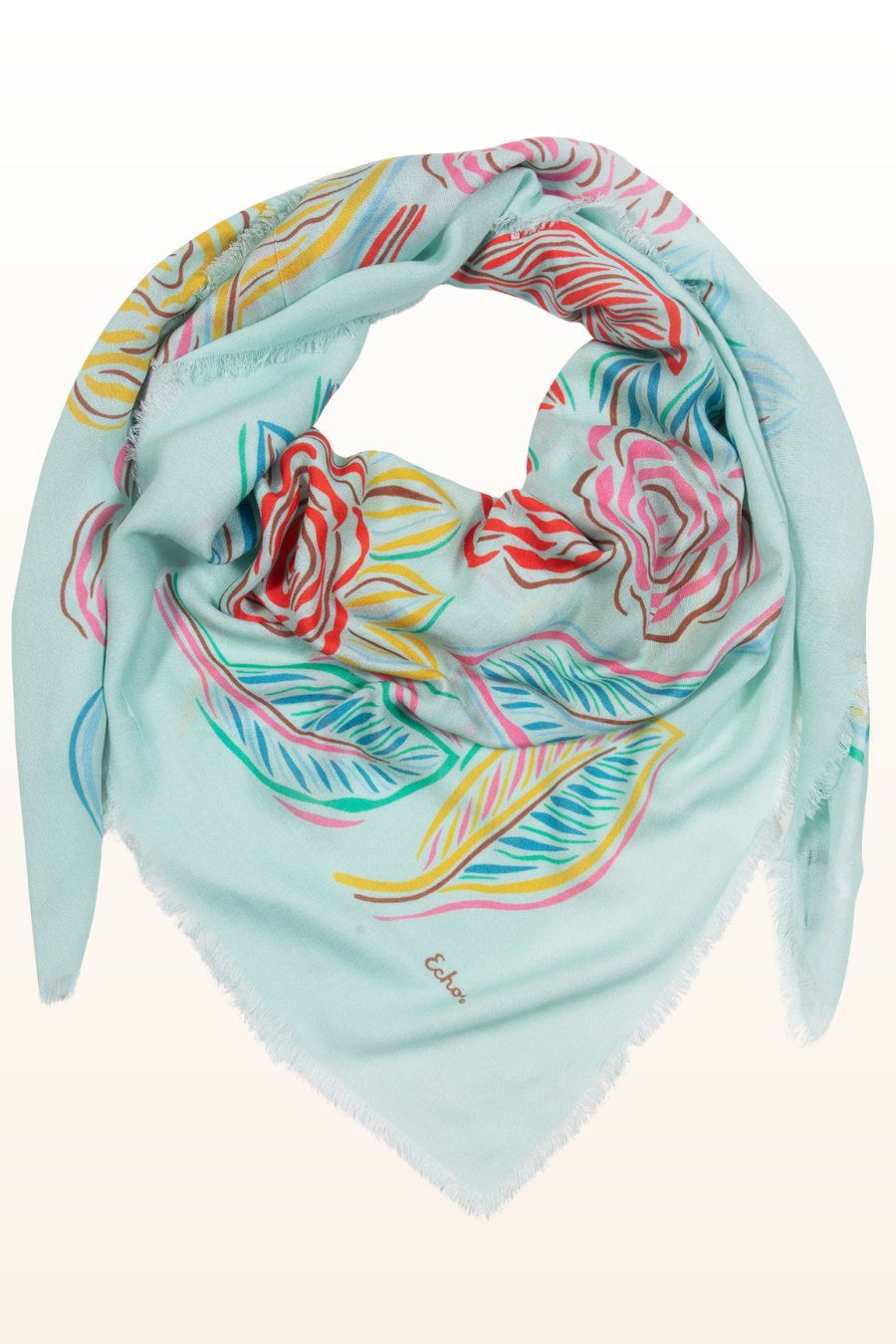 Gestural Rose Square Scarf-COMING SOON
