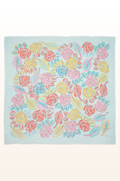 Gestural Rose Square Scarf-COMING SOON