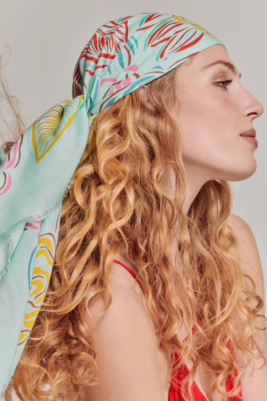 Gestural Rose Square Scarf-COMING SOON