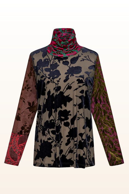 Cut Velvet Turtle Neck
