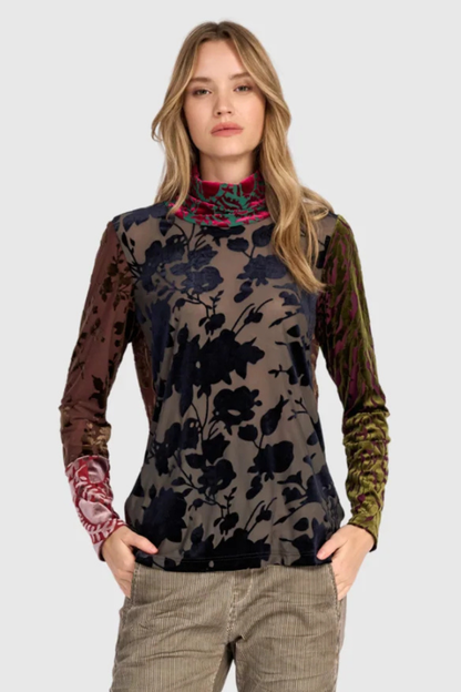 Cut Velvet Turtle Neck