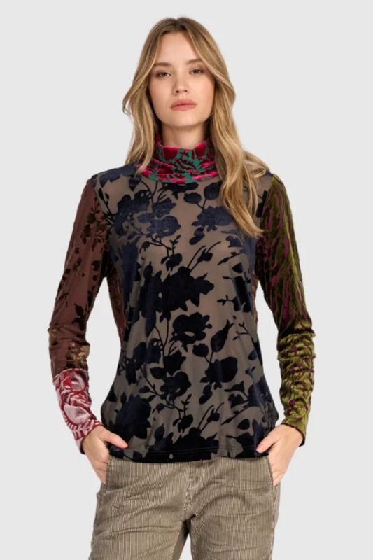 Cut Velvet Turtle Neck
