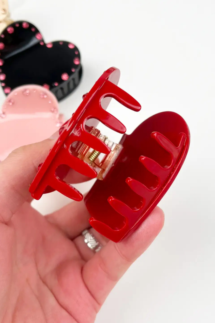 Heart Shape Crystal Border Hair Jaw