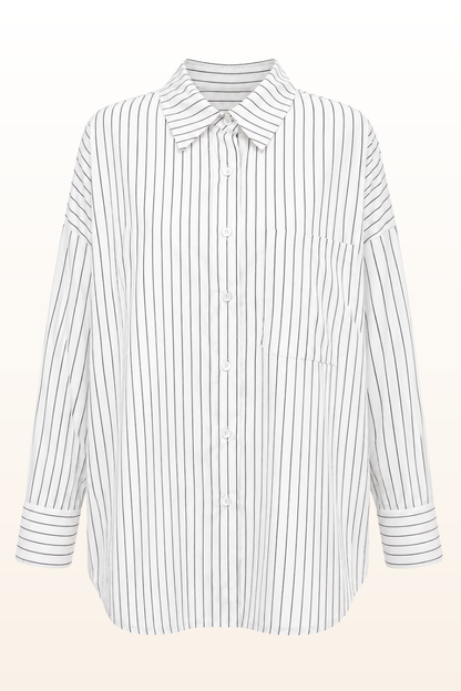 Stripe Boyfriend Cotton Shirt