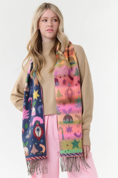 Christmas Motif Cashmink Scarf-COMING SOON