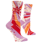 Ladies Blue Q Crew Socks