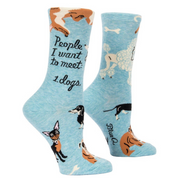 Ladies Blue Q Crew Socks