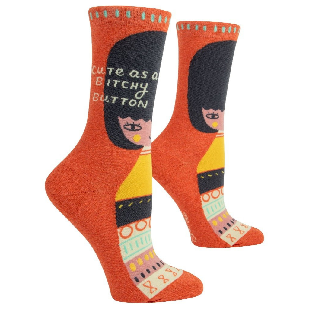Ladies Blue Q Crew Socks