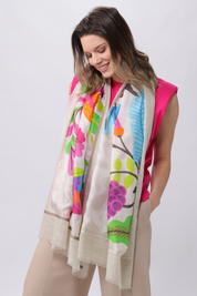 Wild Flower Patchwork Cotton Silk Wrap