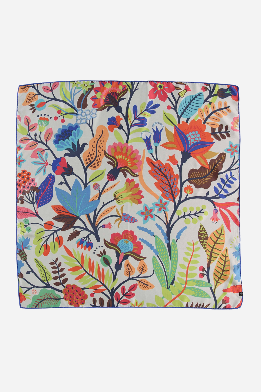Ornamental Floral Oversized Silk Square