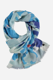 Abstract Floral Cotton Print Scarf