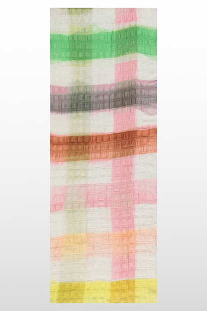 Sustainability Edition: Plissé Ombre Plaid Reclaimed Poly Scarf