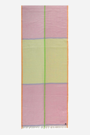 Bright Blocks Linen Cotton Blend Scarf