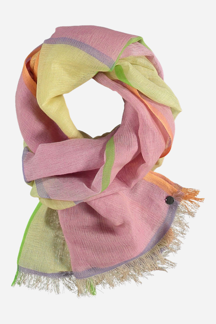 Bright Blocks Linen Cotton Blend Scarf