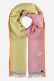 Bright Blocks Linen Cotton Blend Scarf