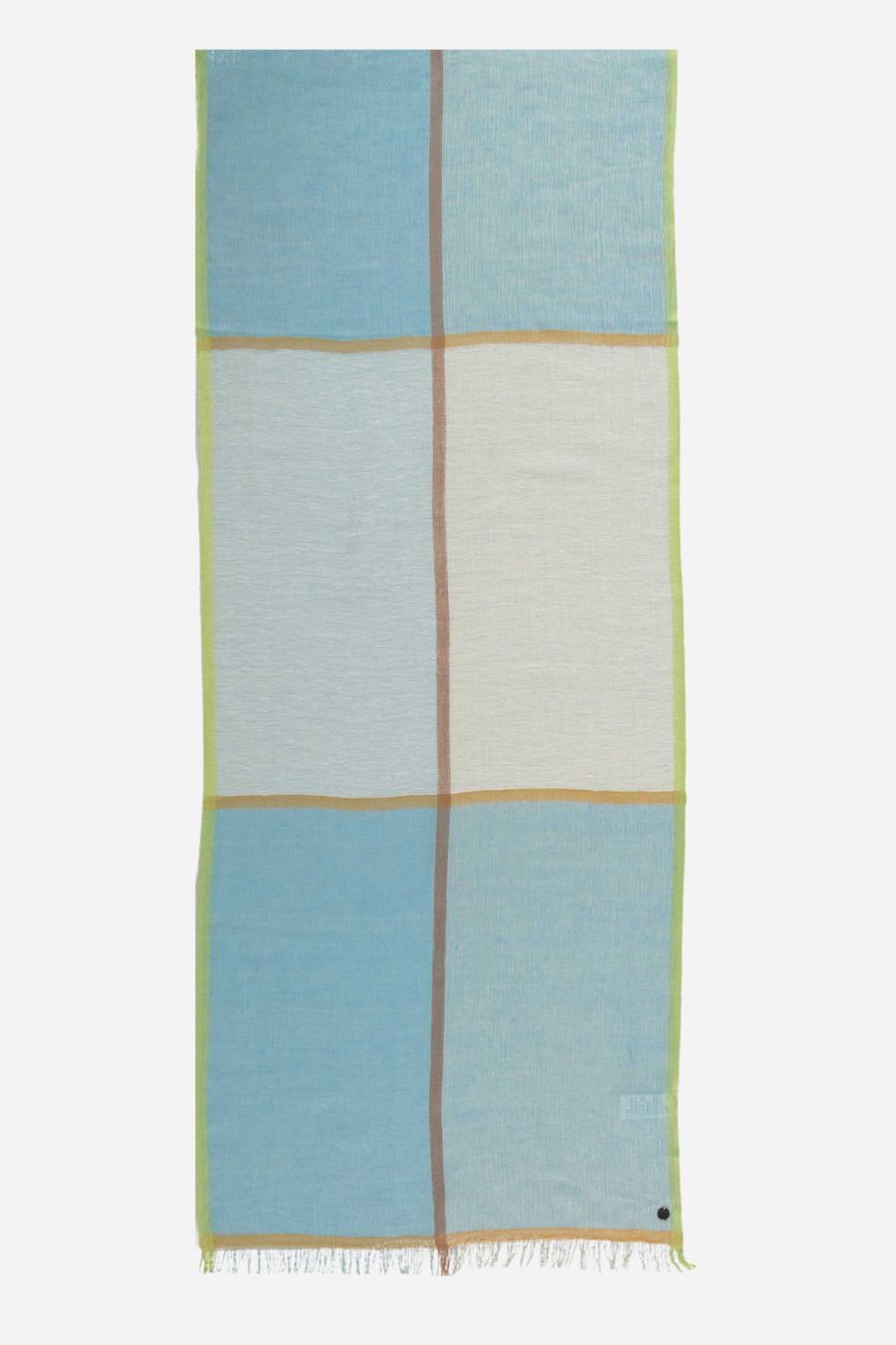 Bright Blocks Linen Cotton Blend Scarf
