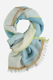 Bright Blocks Linen Cotton Blend Scarf
