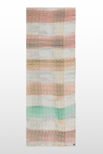 Sustainability Edition: Plissé Ombre Plaid Reclaimed Poly Scarf