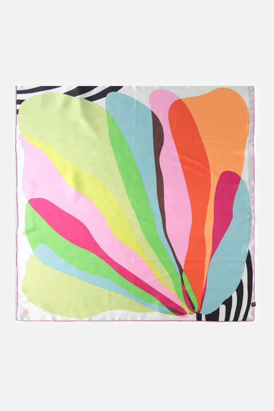 Multi Bloom Oversized Silk Square