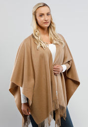 Taupe wool ruana 