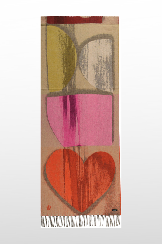 Brushstroke Hearts Oversized Cashmink® Scarf