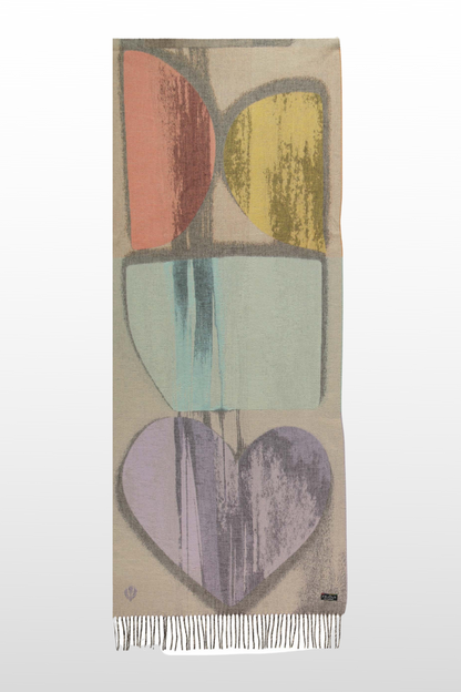 Brushstroke Hearts Oversized Cashmink® Scarf