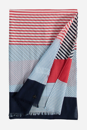Striped Blocks Cotton Print Scarf