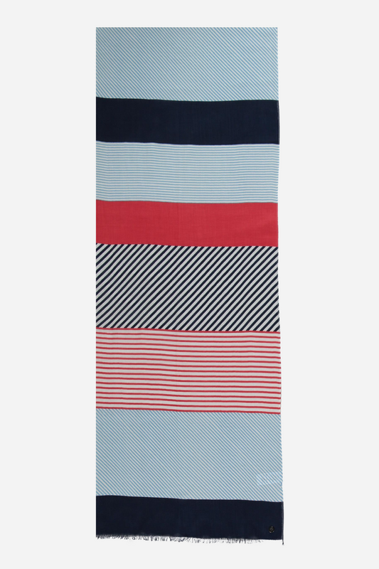Striped Blocks Cotton Print Scarf