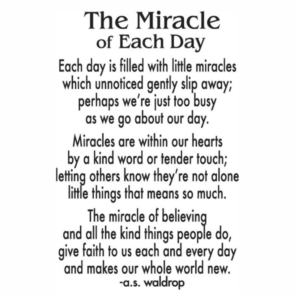 The Miracle of Each Day Pocket Charm