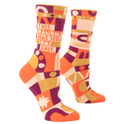 Ladies Blue Q Crew Socks