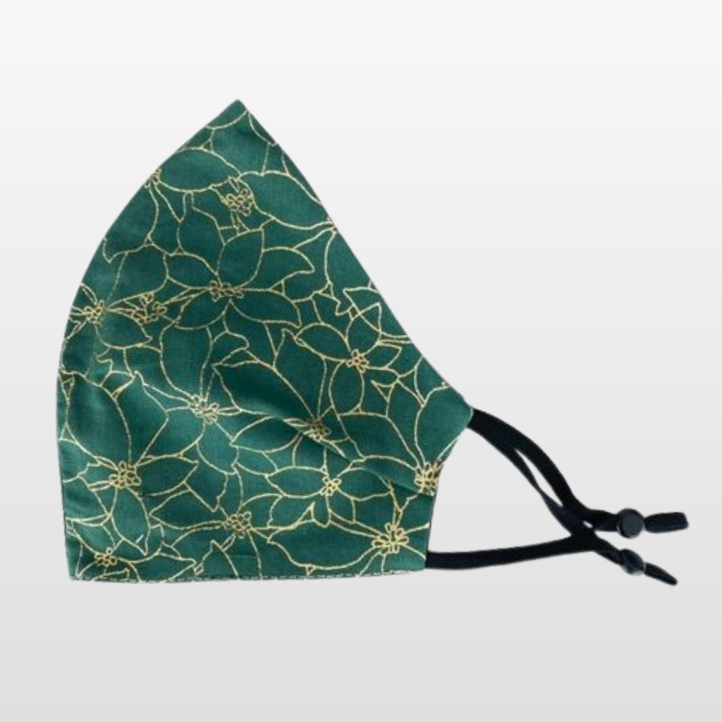 Green/Gold Poinsettia Mask