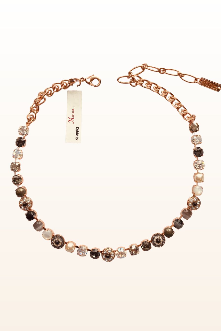 Rose Gold Charcoal Crystal Necklace