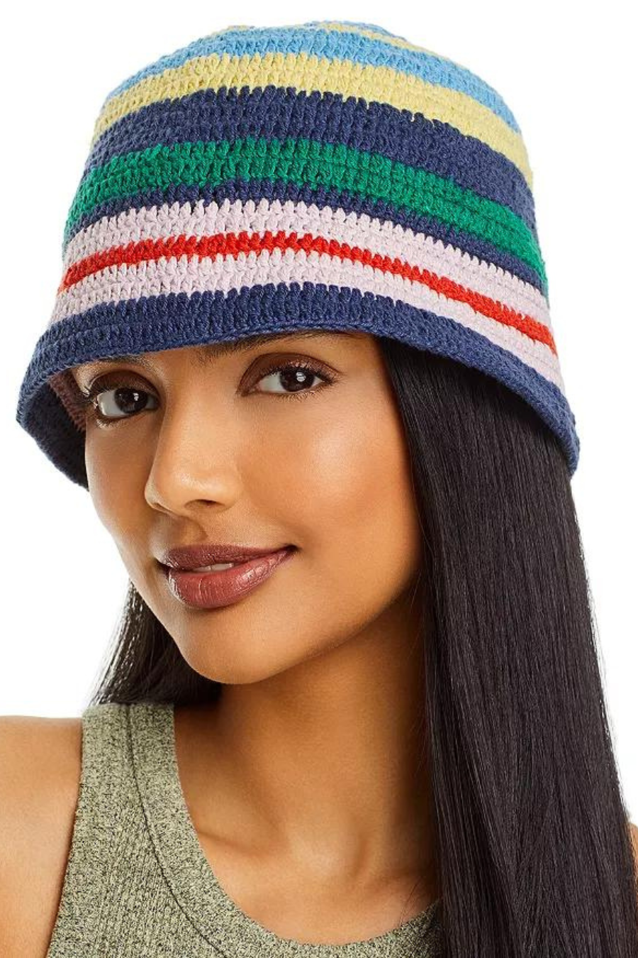 Gallery Stripe Crochet Bucket Hat