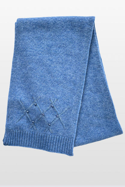 Diamond Crystal Pattern Wool Scarf