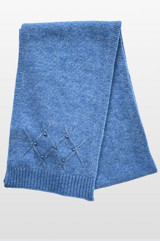 Diamond Crystal Pattern Wool Scarf